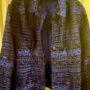 Chico’s Jacket Blue/Black Chico’s Size 1 - Medium